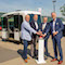 Start für den Testbetrieb des autonomen Minibusses auf dem Gelände der Stadtwerke Osnabrück.