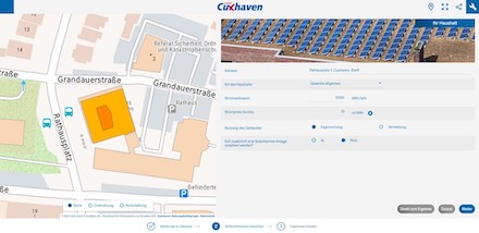 Das Solardachkataster der Stadt Cuxhaven erteilt Auskünfte darüber, wie gut das eigene Haus für eine Solaranlage geeignet ist.