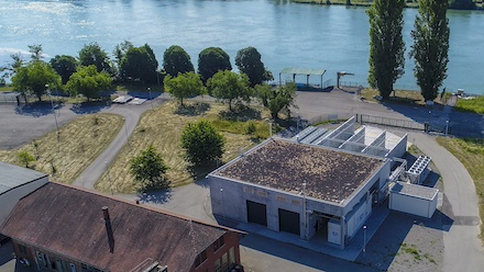 Die zweite Power-to-Gas-Anlage von naturenergie in Grenzach-Wyhlen entsteht neben der ersten Anlage aus dem Jahr 2018.