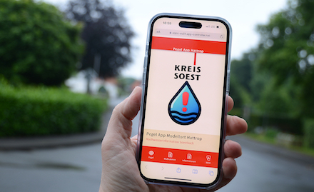  Pegel-App für die Pilotkommune Soest-Hattrop ist der erste Baustein eines Hochwasserinformationssystems für den Kreis Soest. 
