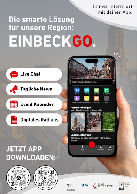 Die neue offizielle Stadt-App soll Einbeck und die umliegenden Ortschaften näher zusammenbringen. 