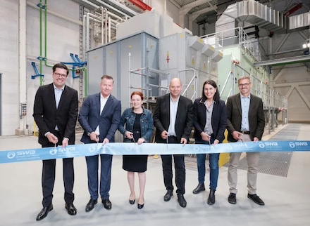 Einweihung der neuen Gasturbine im Heizkraftwerk der Stadtwerke Bonn.
