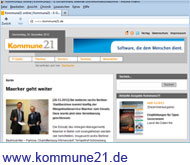 Screenshot von kommune21.de